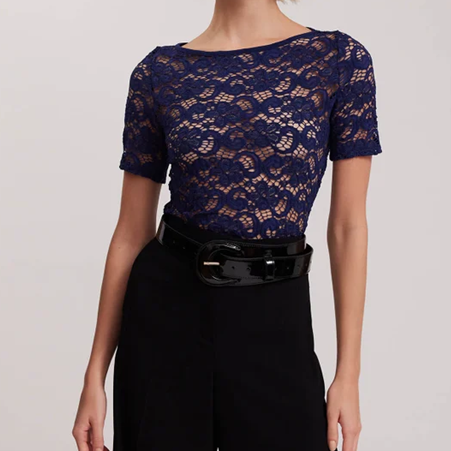 1AF0323-231 [ANNE FONTAINE] Portrait Top Dark Navy #P23F150522 (EU)