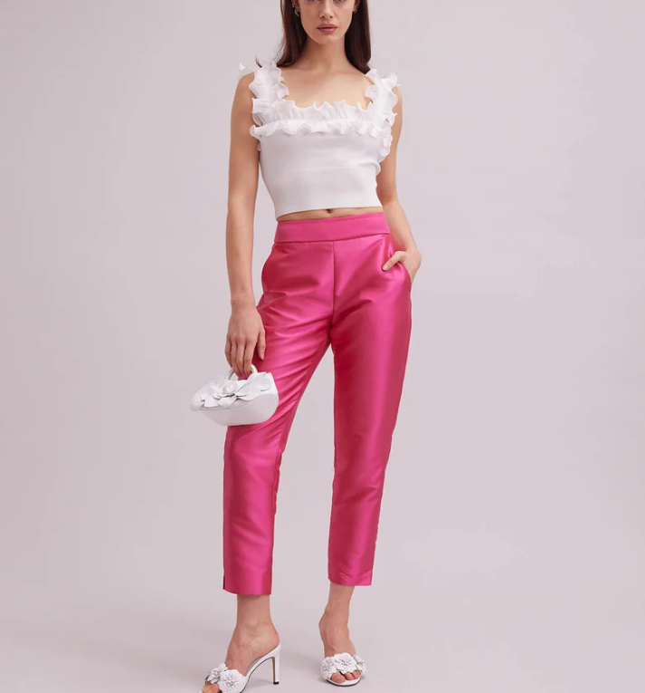 1AF0323-317 [ANNE FONTAINE] Floral Pant Fuchsia #P23F283706 (EU)