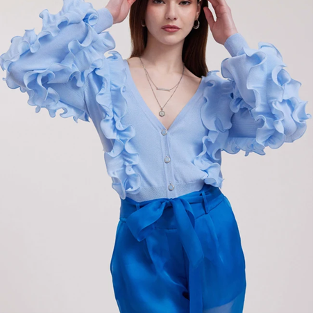 1AF0323-232 [ANNE FONTAINE] Ciline Cardigan Blue #P21F114518 (EU)