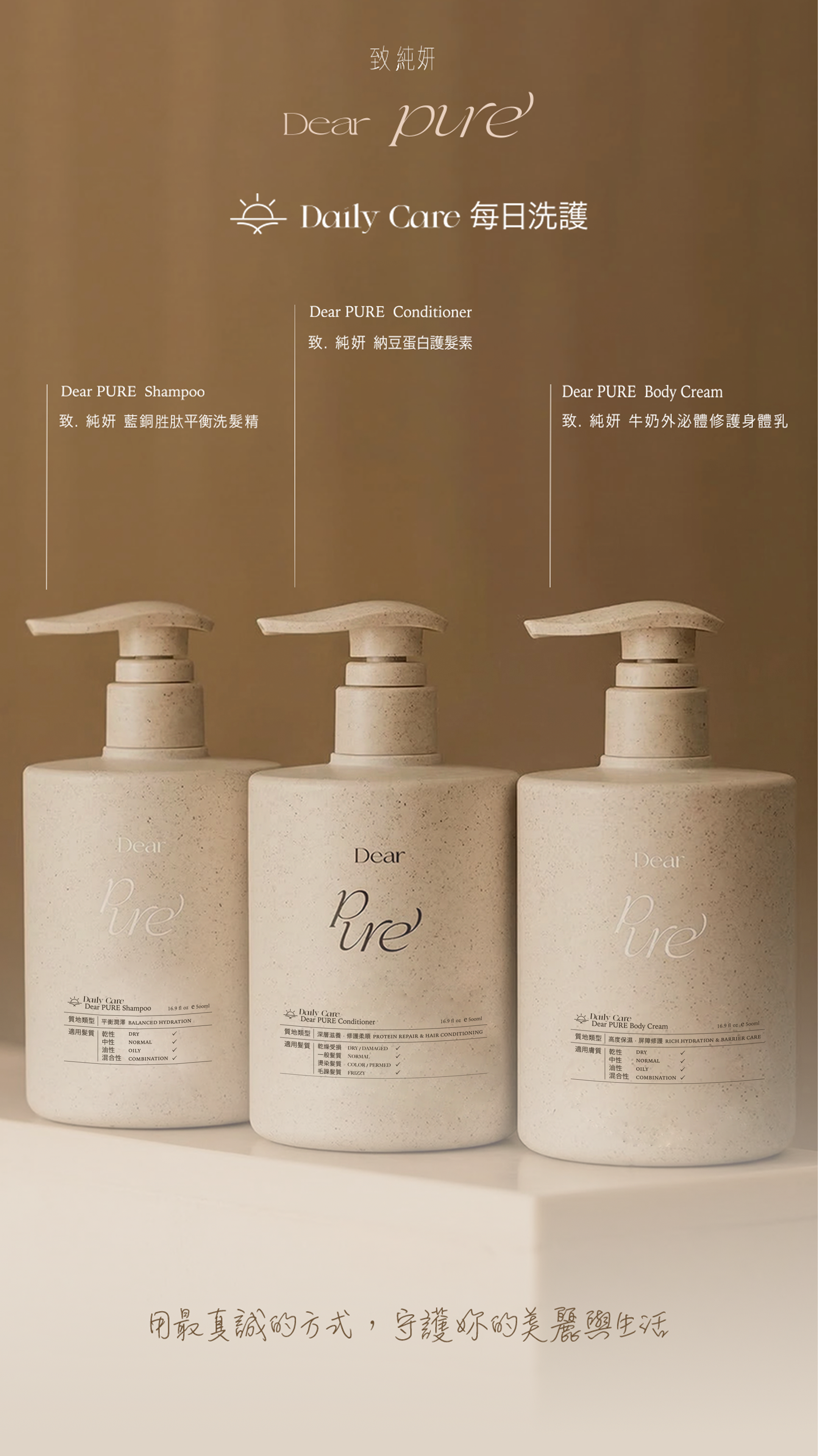 Dear PURE 藍銅胜肽平衡洗髮精 使用方式圖