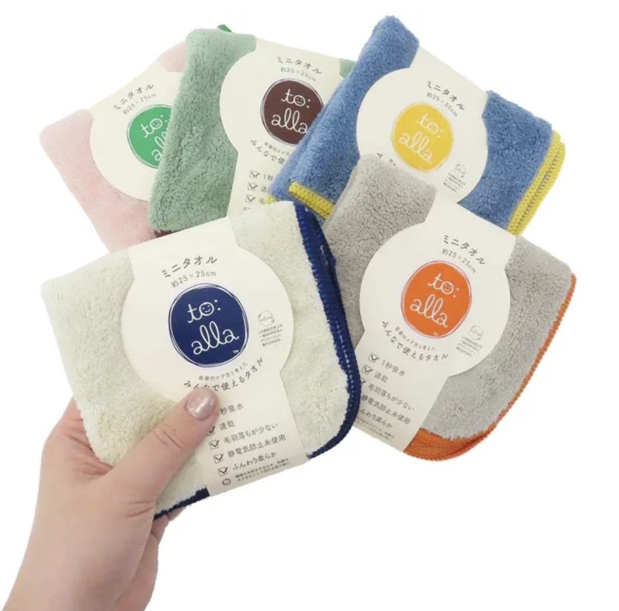 【多莉推薦】JP Toalla 超速乾吸水防靜電方巾 25x25 隨機色 4992 TK260321