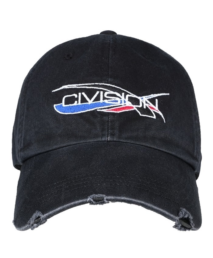 [ CIVISION ]迴圈破邊水洗黑色帽子