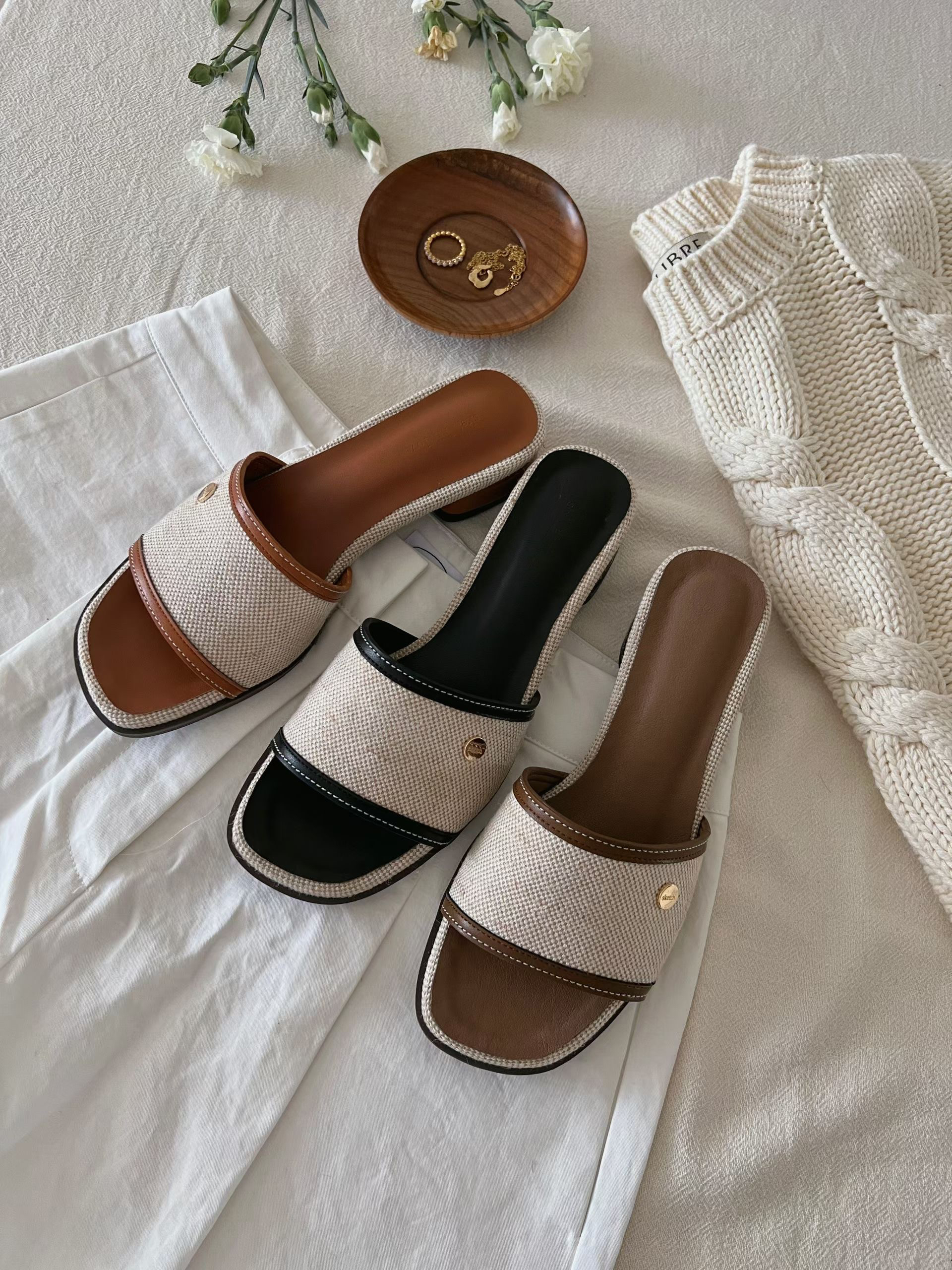 ☘️ 2026 SS 金扣帆布拖鞋 ☘️