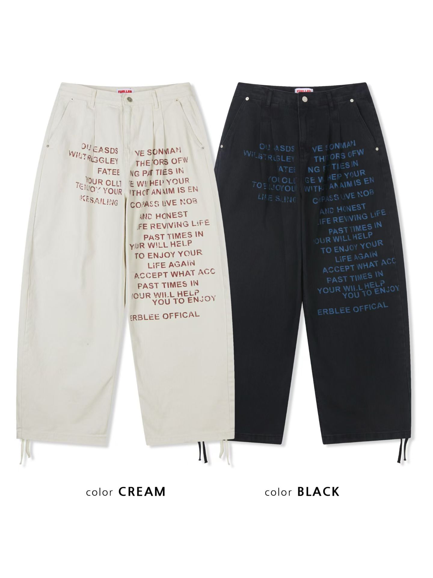 英文字可束腳鬆身褲 UNUSED-151P