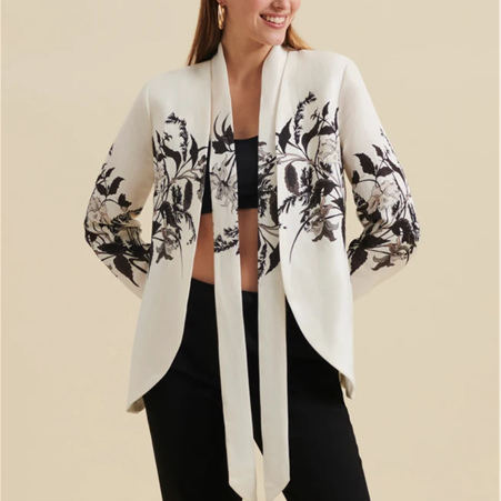 1AF0323-240 [ANNE FONTAINE] Garazi Jacket Black/White #P22F20800 (EU)