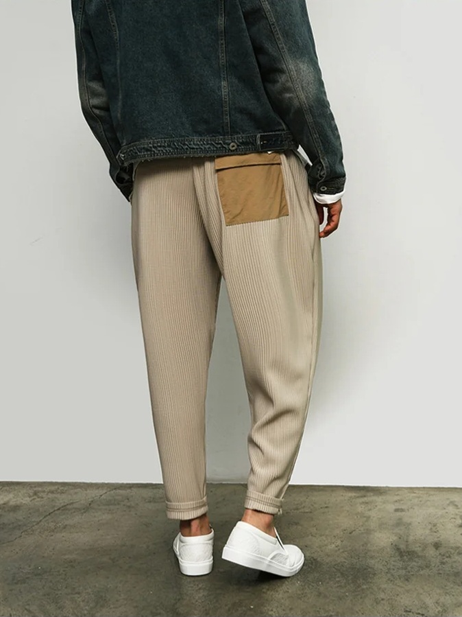 褶襉氣球休閒褲