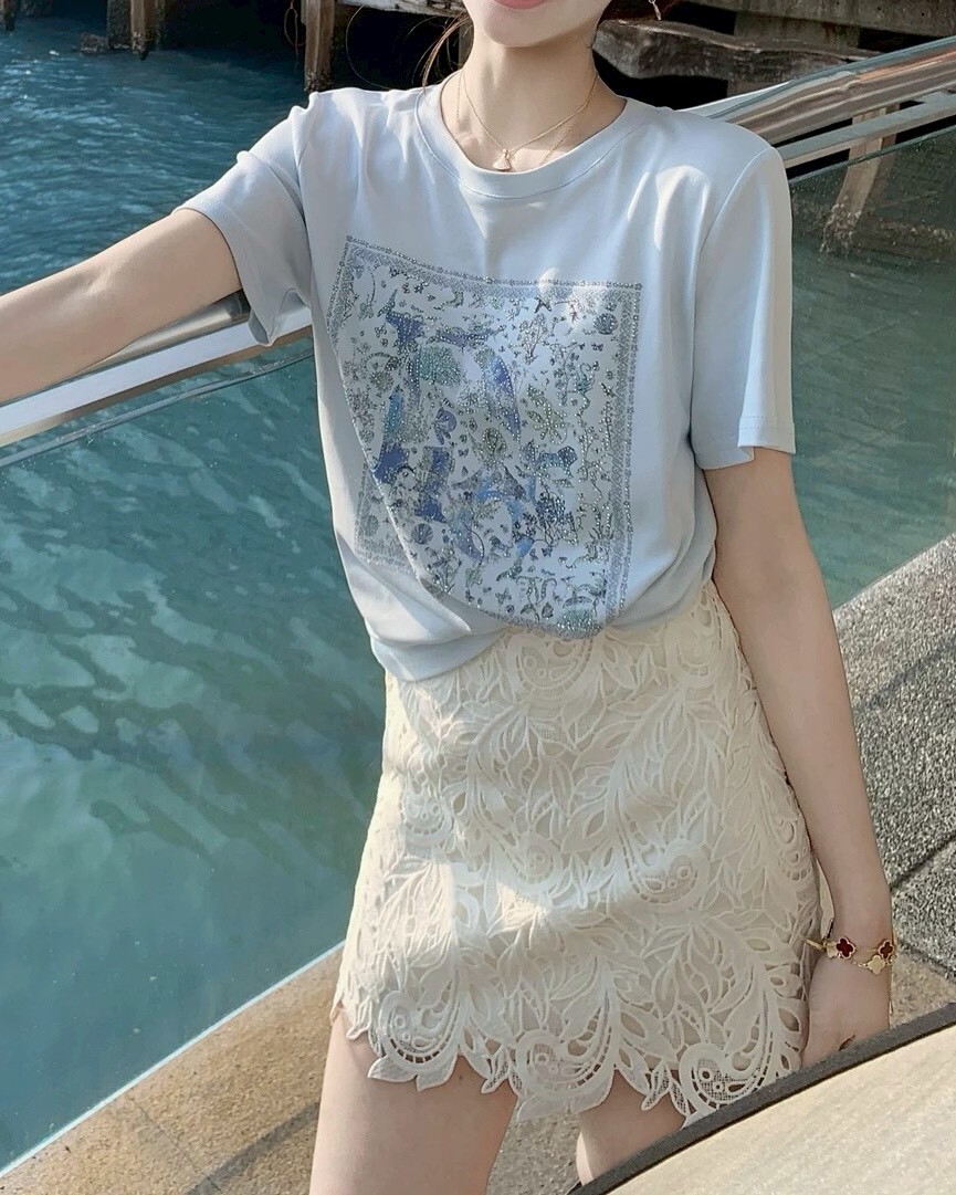 設計師家立體雕花蕾絲a字裙