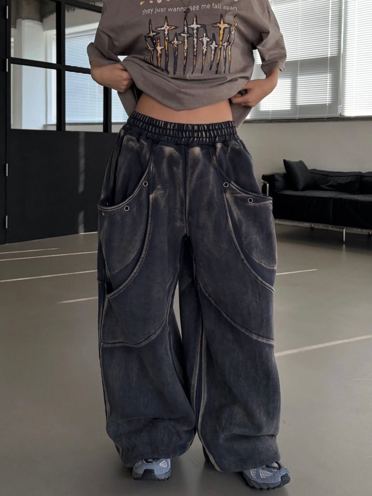 洗水淨色運動褲 UNUSED-154P