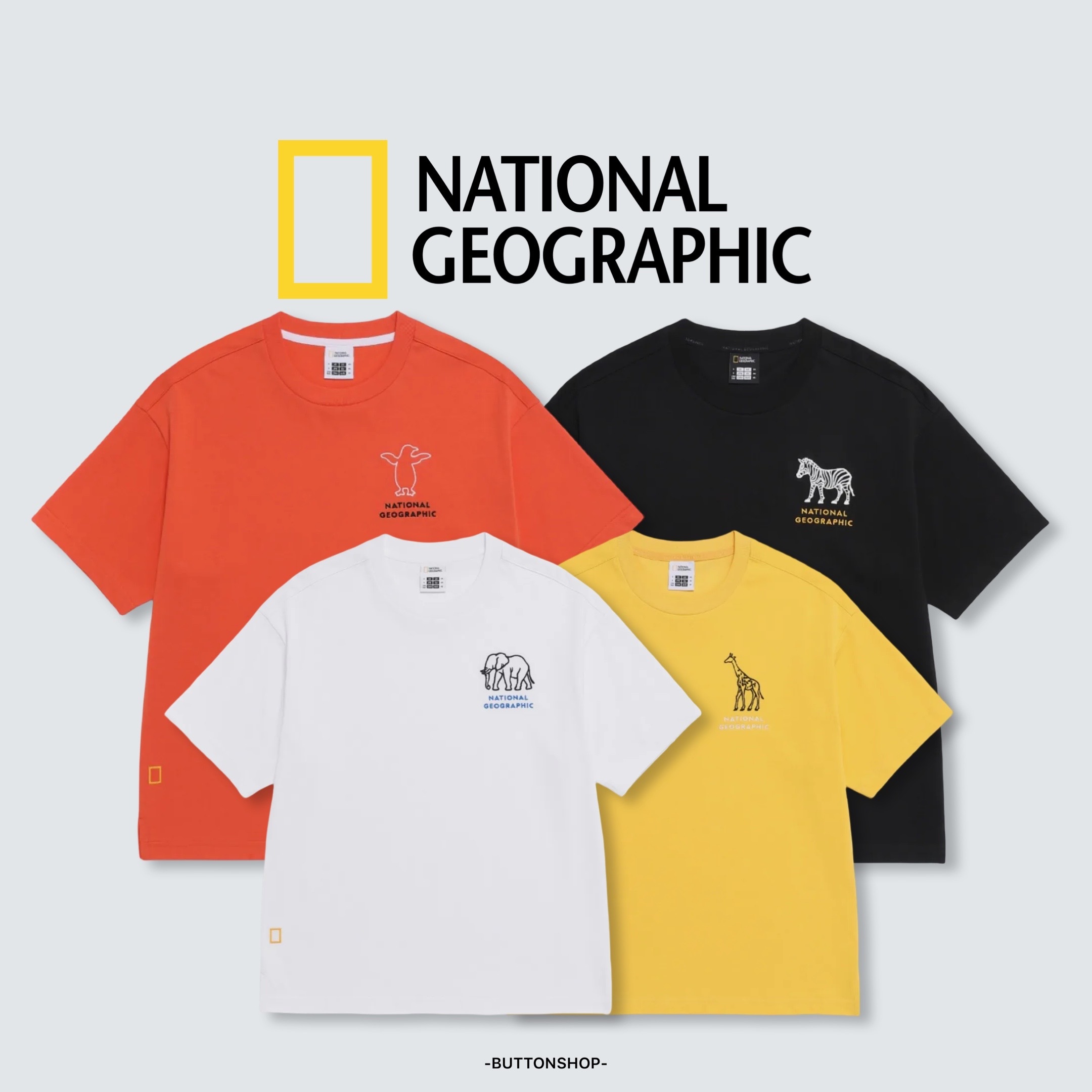 【春季新品限時折扣🔥 3/29 晚上12:00結束】NATIONAL GEOGRAPHIC 國家地理 胸前刺繡動物輪廓 短tee N262UTS060