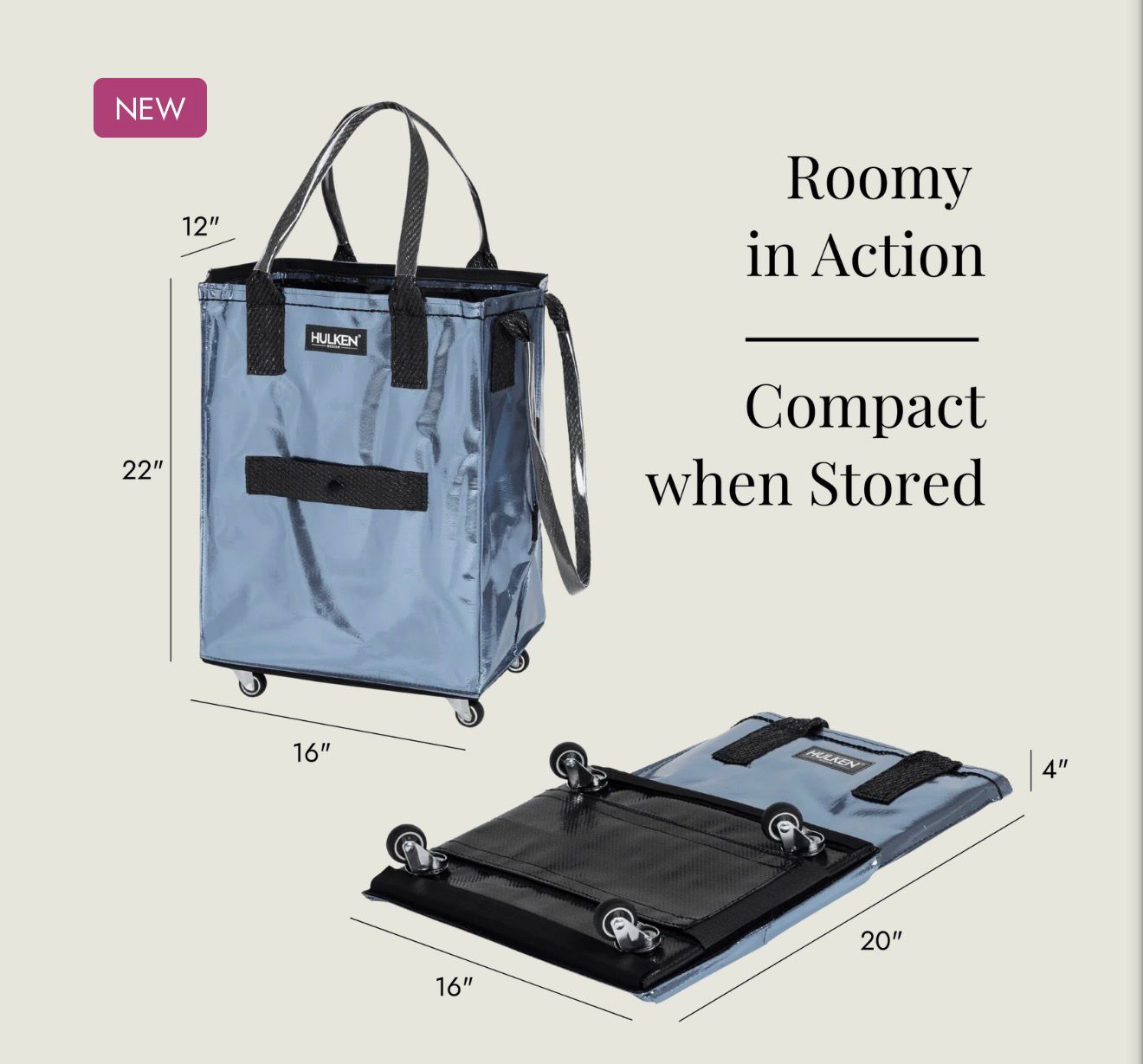 XA002 Hulken® Signature Rolling Tote Bag 中 size 3lb 55.5x40.5x30.6cm