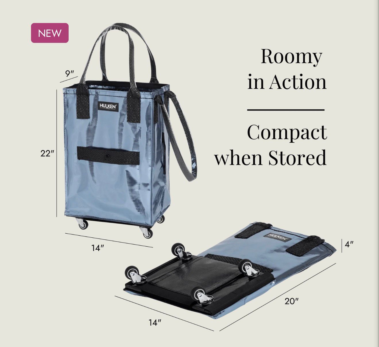 XA003 Hulken® Signature Rolling Tote Bag 小 size 2.7 lb 50x35x23cm