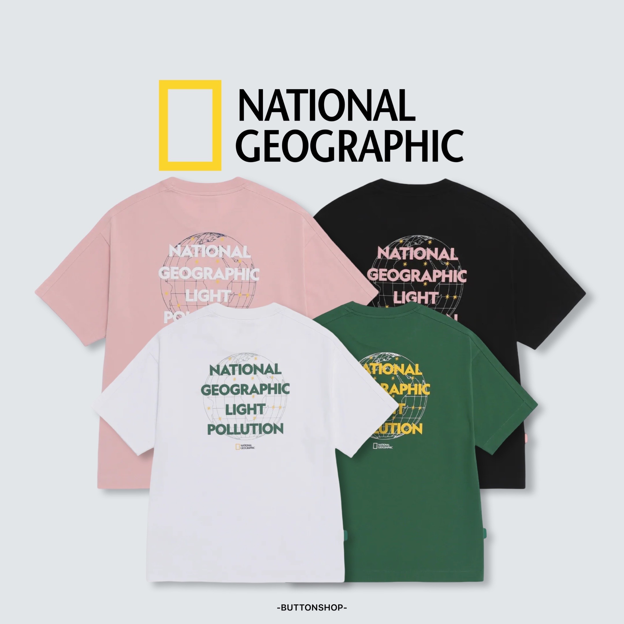 【春季新品限時折扣🔥 3/29 晚上12:00結束】NATIONAL GEOGRAPHIC 國家地理 Caster COOLMAX ECO 背後地球曲線圖樣 涼感短tee N262UTS972|N262UTS072