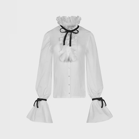 1AF0323-243 [ANNE FONTAINE] Reine Blouse White #H23F02701 (EU)