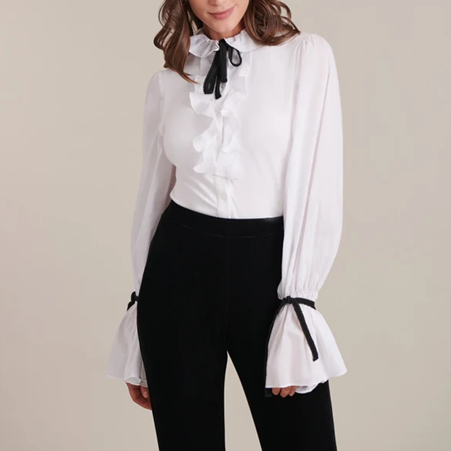 1AF0323-243 [ANNE FONTAINE] Reine Blouse White #H23F02701 (EU)