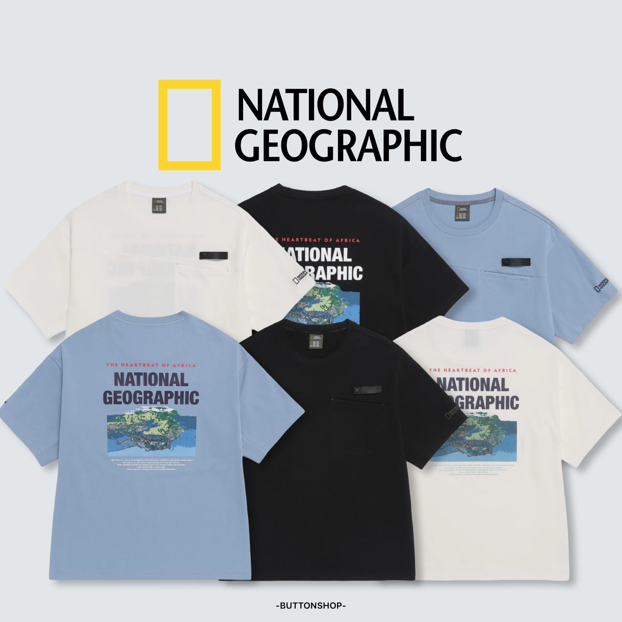 【春季新品限時折扣🔥 3/29 晚上12:00結束】NATIONAL GEOGRAPHIC 國家地理 背後地球板塊 短tee N262MTS580