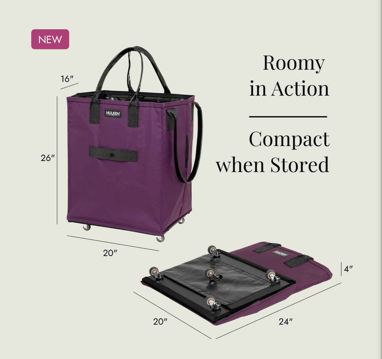 XA004 Hulken® Matte Rolling Tote Bag 尼龍防水物料 大 size