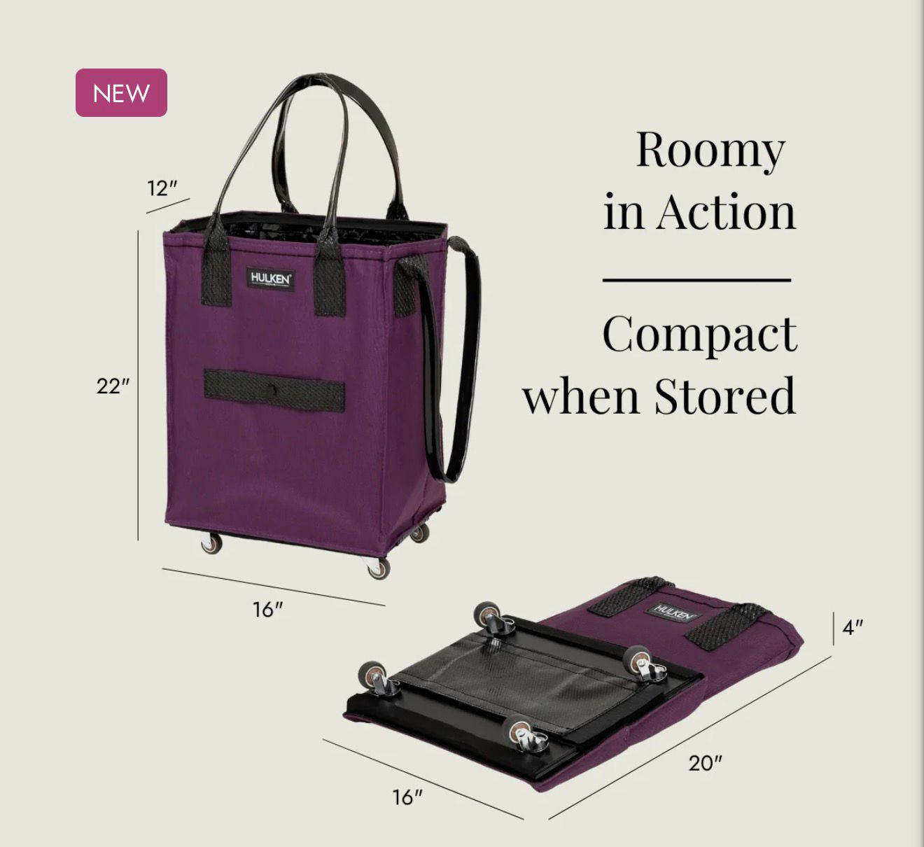 XA005 Hulken® Matte Rolling Tote Bag 尼龍防水物料 中 size