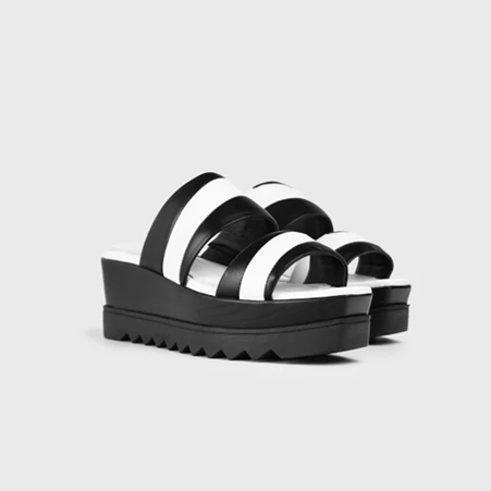1AF0323-247 [ANNE FONTAINE] Arista Sandals Black/White #P22A10300 (EU)