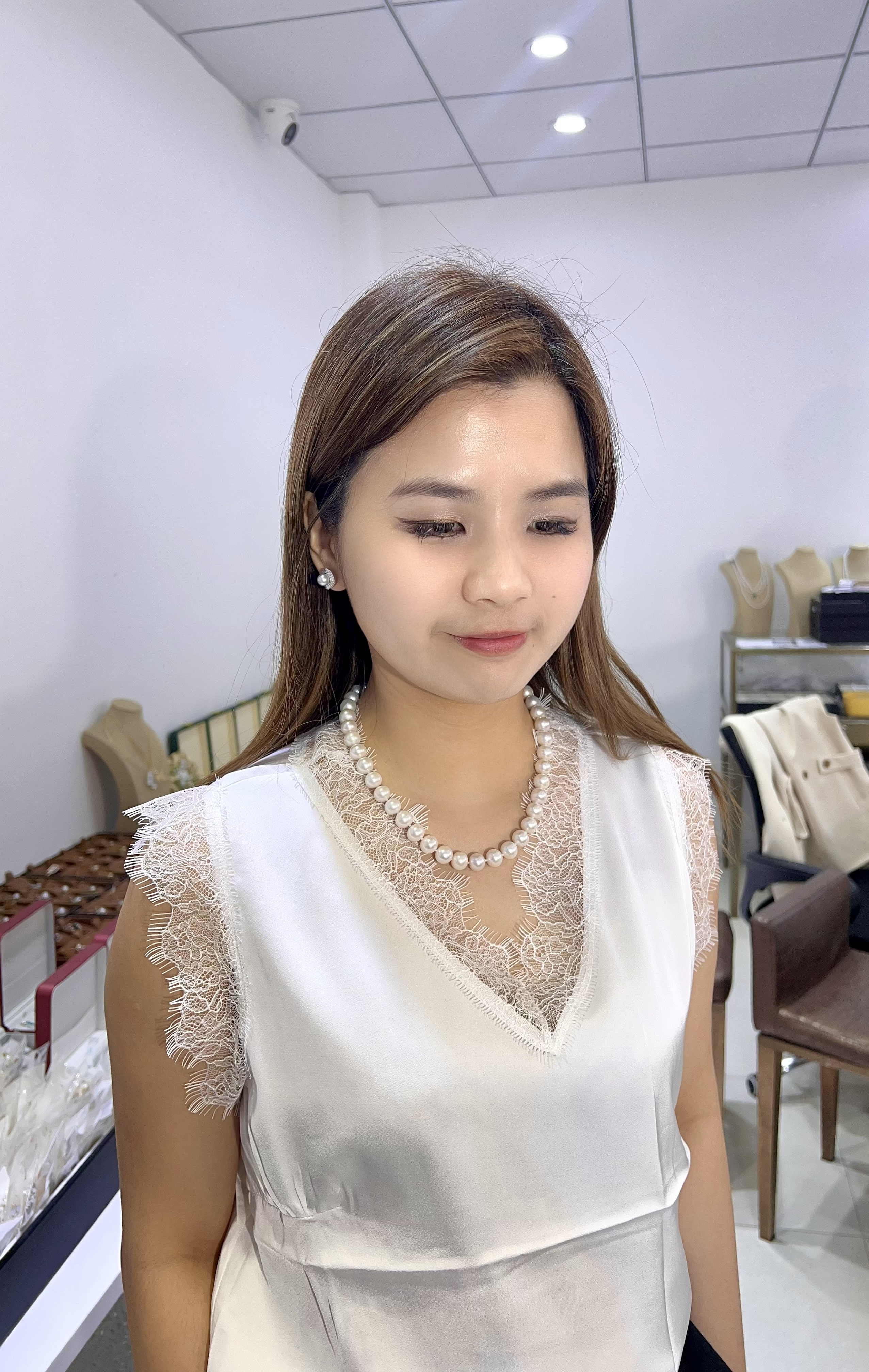 F47 高質珍珠串鏈10-11mm (63YS4480X1234) 白色 S925銀 $1288