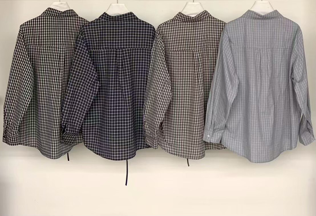 060241 小眾設計款! 格紋荷葉邊襯衫 - 4 colors