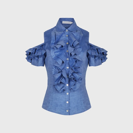 1AF0323-251 [ANNE FONTAINE] Loretta Shirt Blue #P25F210534 (EU)