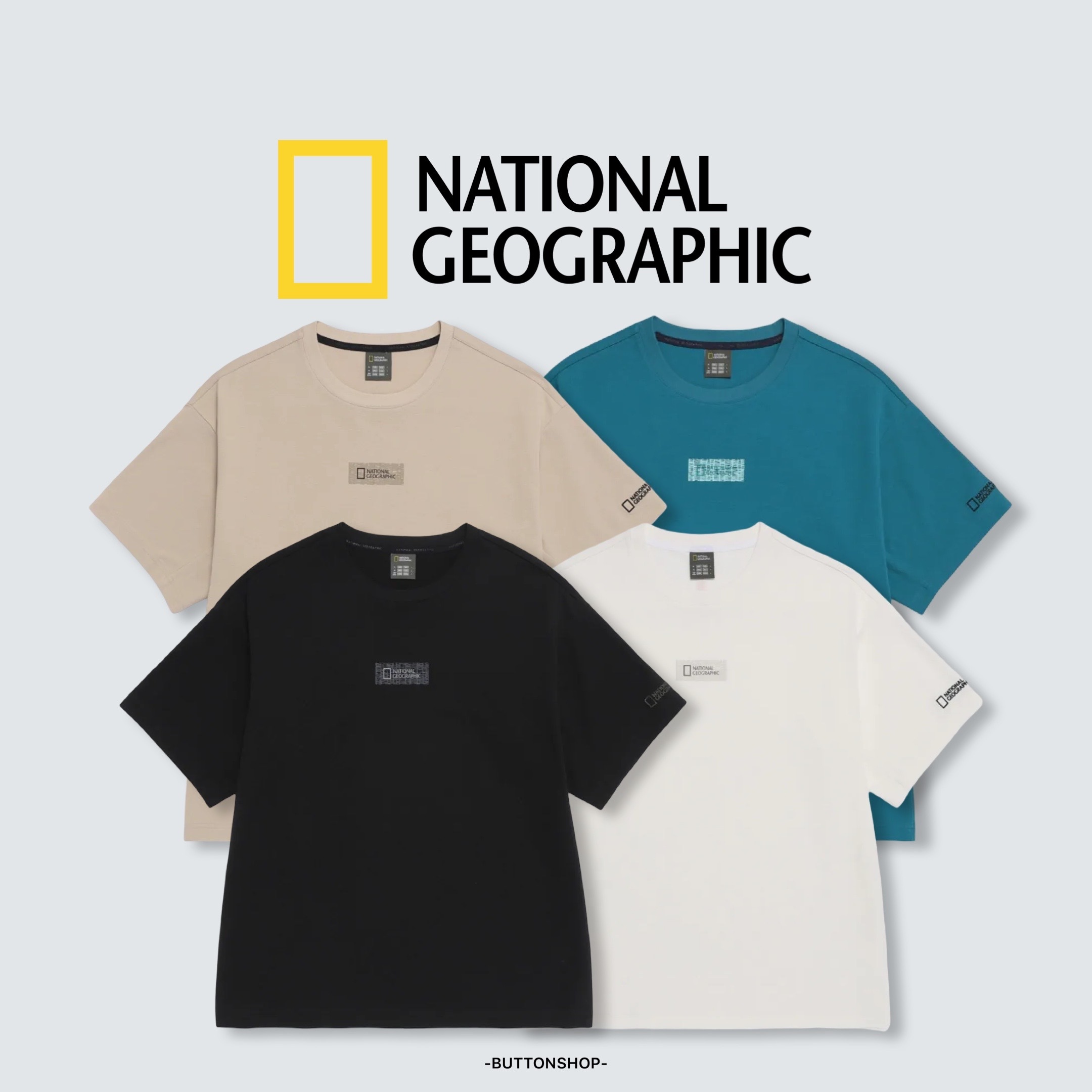 【春季新品限時折扣🔥 3/29 晚上12:00結束】NATIONAL GEOGRAPHIC 國家地理 胸前迷你 馬賽克logo 短tee N262MTS570