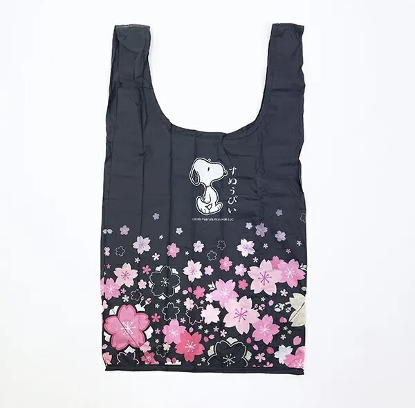 【季節限定】JP Snoopy 公仔黑色櫻花環保袋 1056 TK260321
