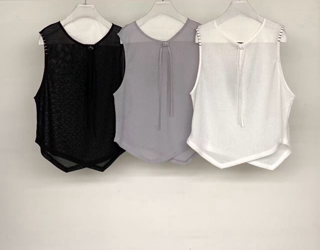 060276 小眾設計款! 前綁帶針織背心 - 2 colors