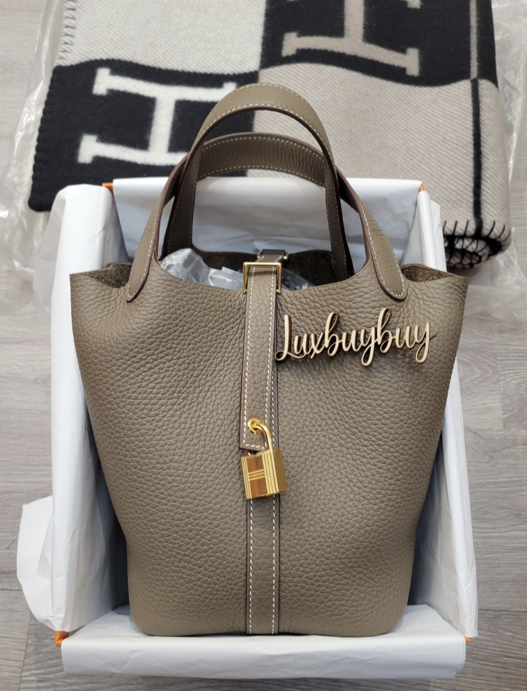 HERMES Picotin 18 Etoupe CC 大象灰金扣