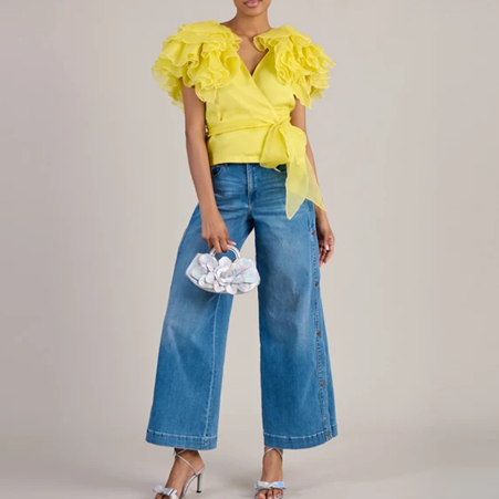 1AF0323-259 [ANNE FONTAINE] Luz Blouse Jonquille #P22F163302 (EU)