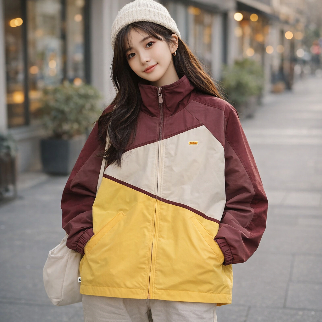 【預購】KODAK 柯達 拼接色塊 立領外套 K6123LJKE1