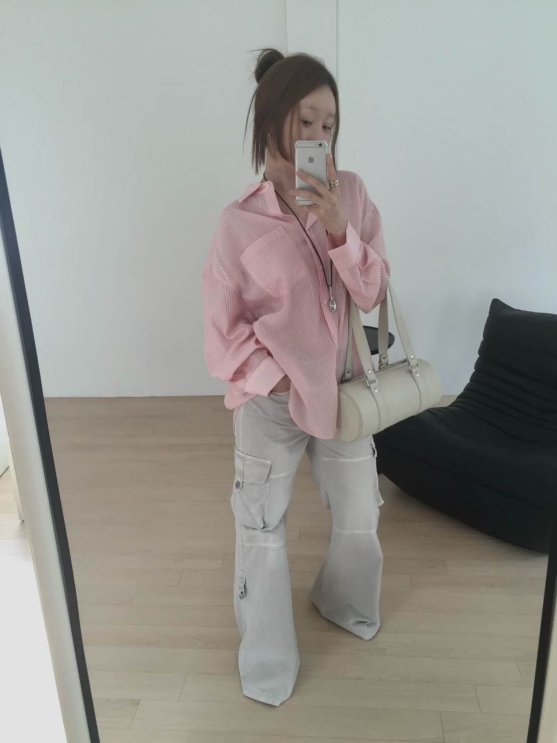 口袋喇叭工作褲