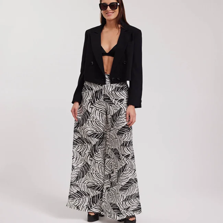 1AF0323-261 [ANNE FONTAINE] Auriane Pants Black/White #P24F21700 (EU)