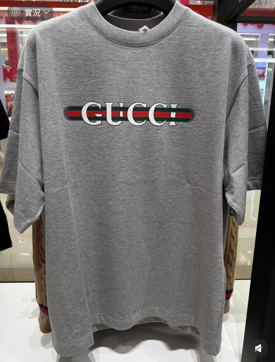 GG 灰色 經典紅綠logo Tee 成人款