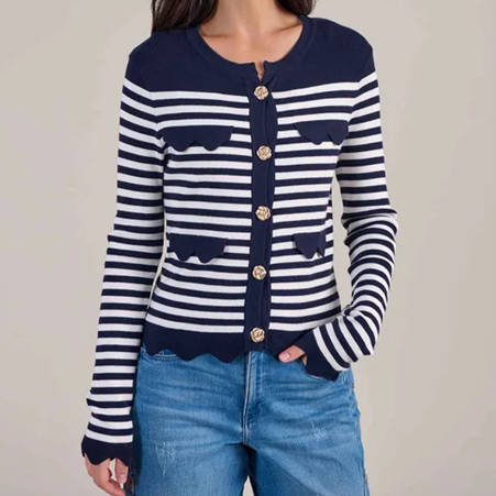 1AF0323-262 [ANNE FONTAINE] Viki Cardigan Blue #P25F314522 (EU)