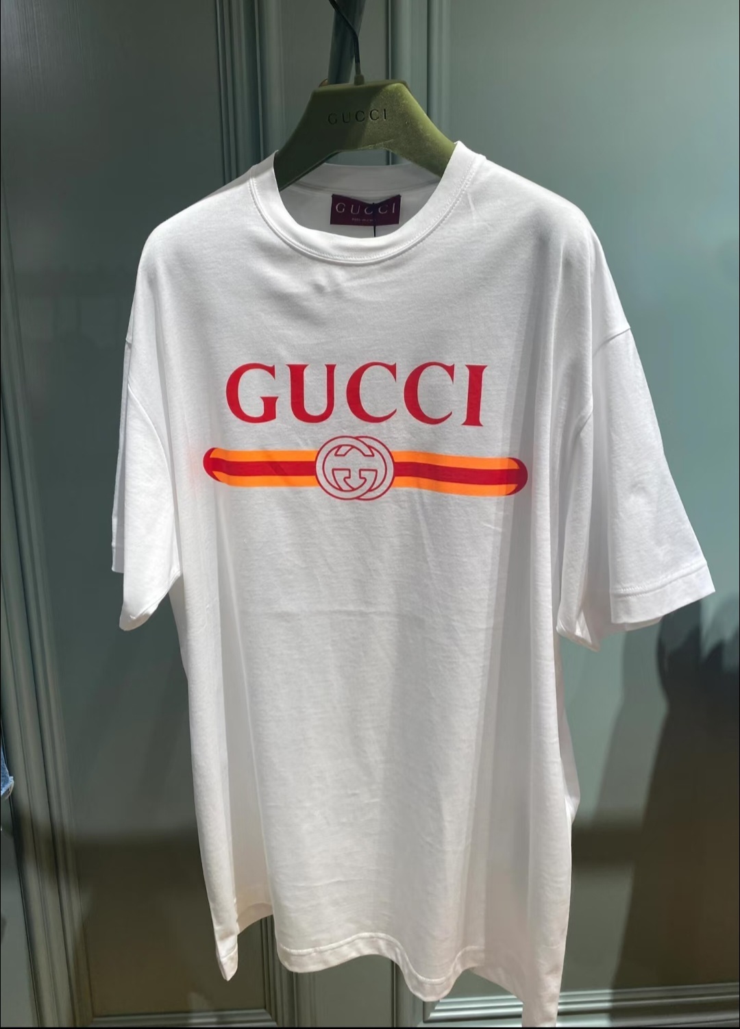 GG 白色 併 橙紅logo Tee 成人款