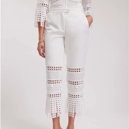 1AF0323-269 [ANNE FONTAINE] Greco Pants White #P23F27101 (EU)
