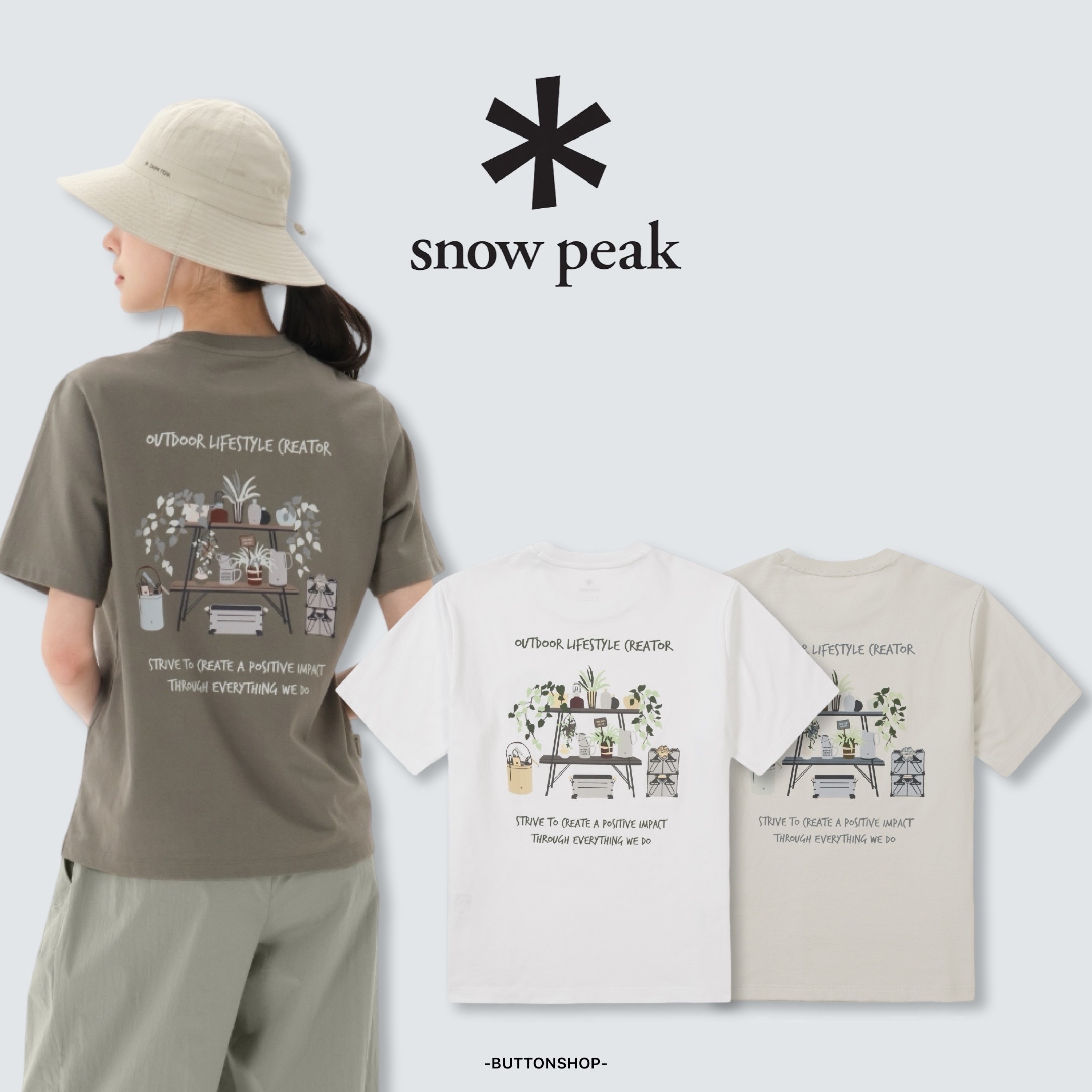 【春季新品限時折扣🔥 3/29 晚上12:00結束】Snow Peak Cotton Botanic Graphic Short Sleeve T-shirt  植物擺設圖樣 短tee S26MUFTS60