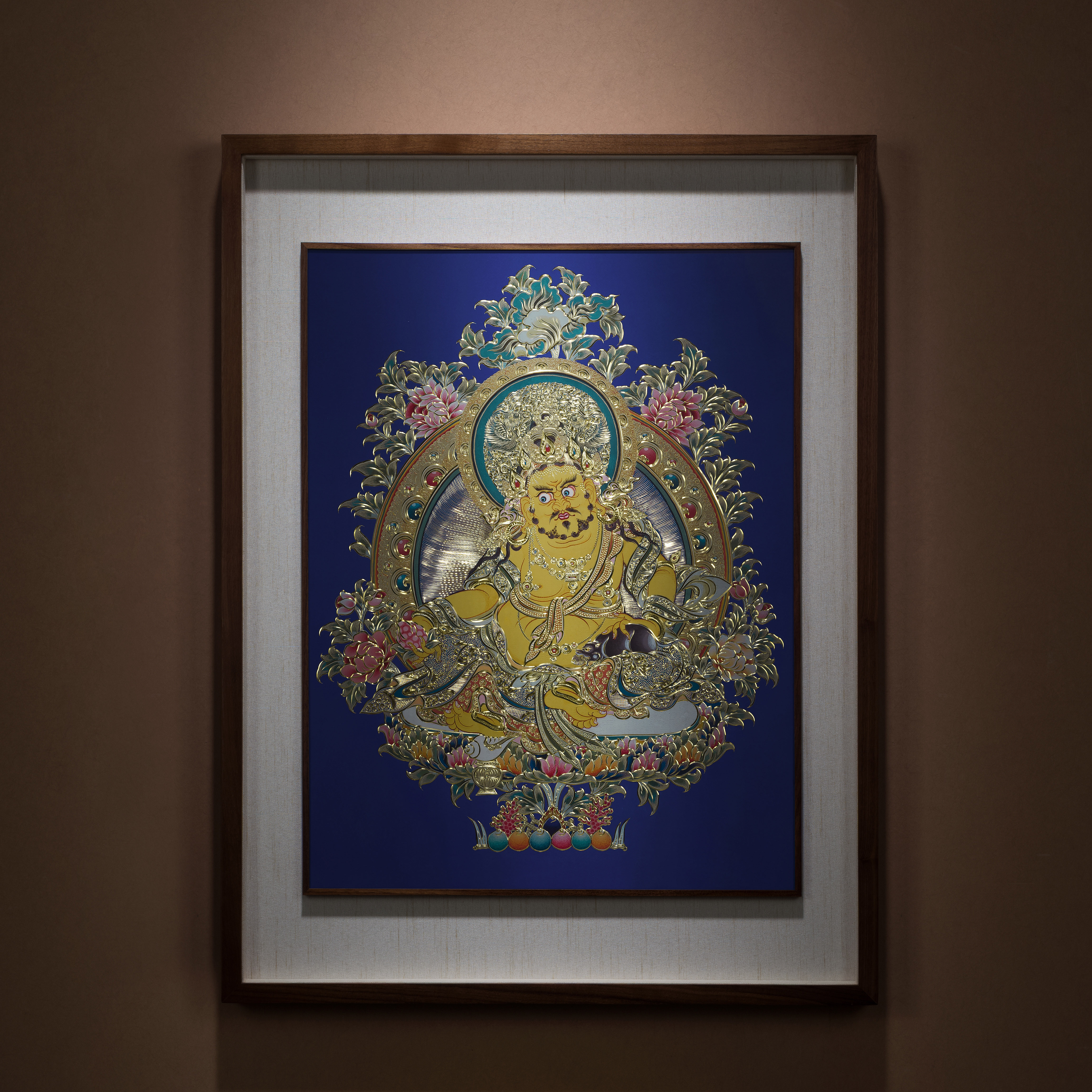 唐卡黃財神(銅雕畫)