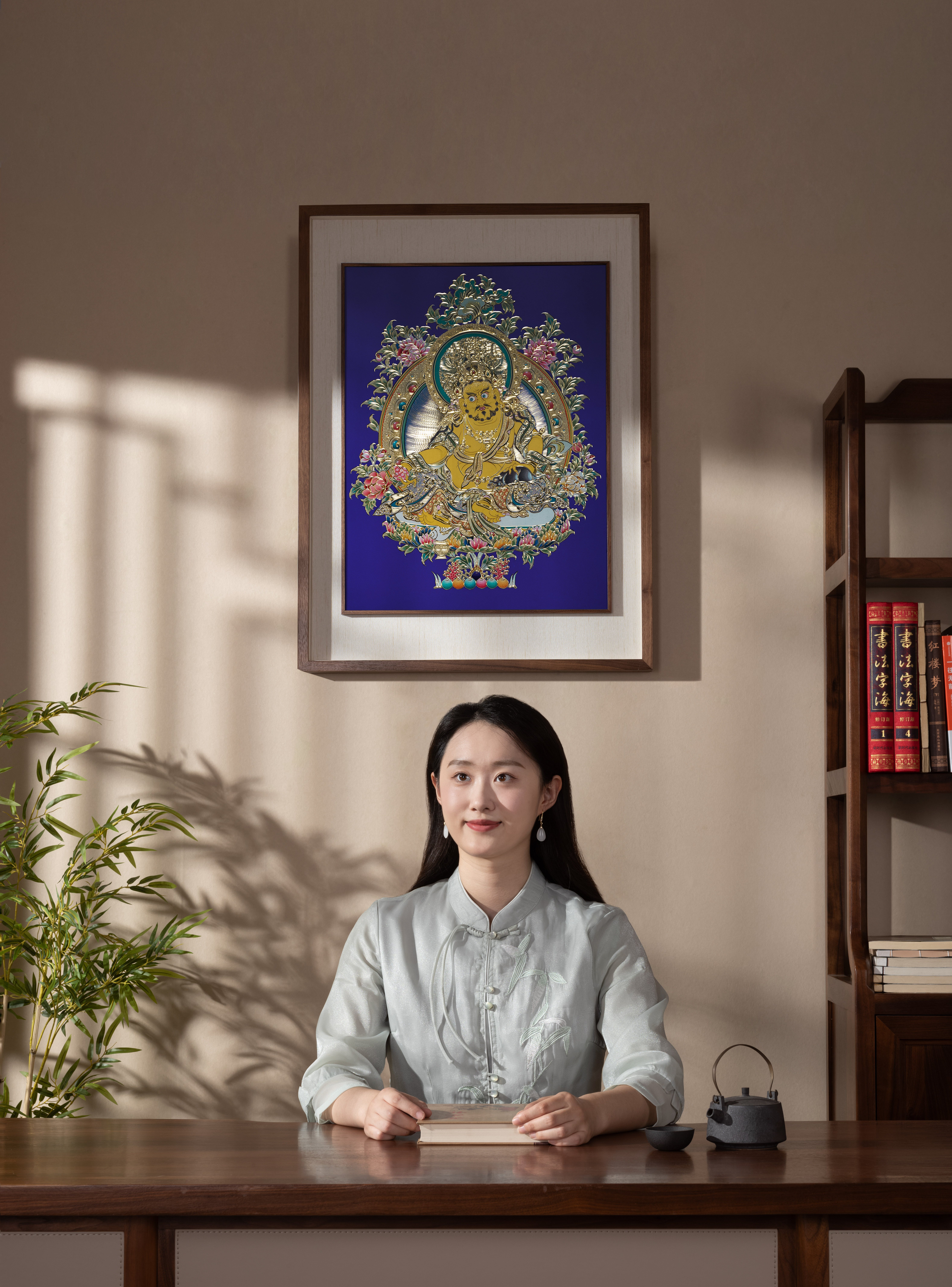 唐卡黃財神(銅雕畫)