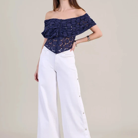 1AF0323-282 [ANNE FONTAINE] Nadya Top Navy Blue #P25F263501 (EU)