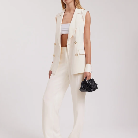 1AF0323-285 [ANNE FONTAINE] Orfevre Vest Moon White #P23F323119 (EU)