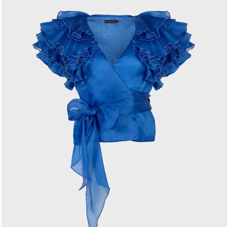 1AF0323-287 [ANNE FONTAINE] Luz Blouse Blue #P22F163537 (EU)