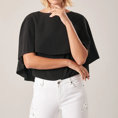 1AF0323-298 [ANNE FONTAINE] Palyra Blouse Black #P14F33503 (EU)