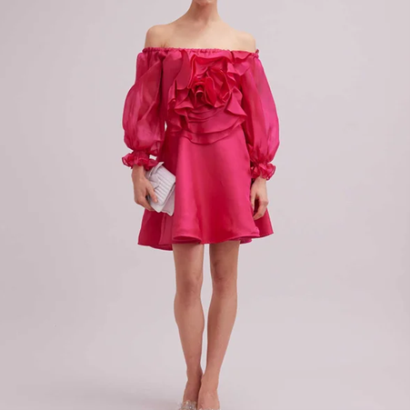 1AF0323-186 [ANNE FONTAINE] Floralie Dress Fuchsia #P23F055706 (EU)