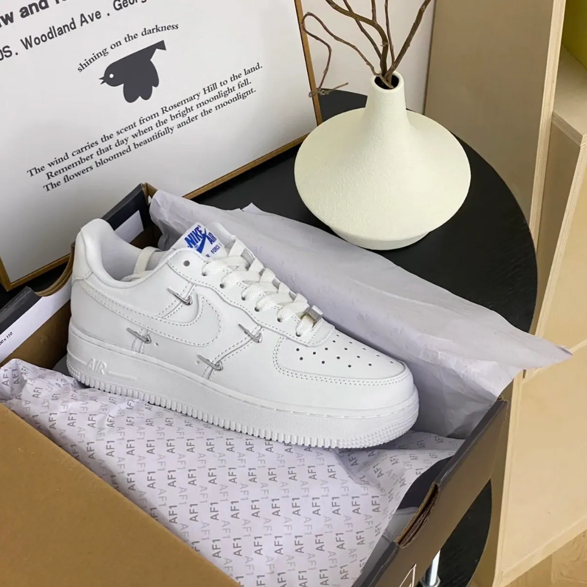 (預訂) Nike Air Force 1 Low - White Sliver Mini Swoosh