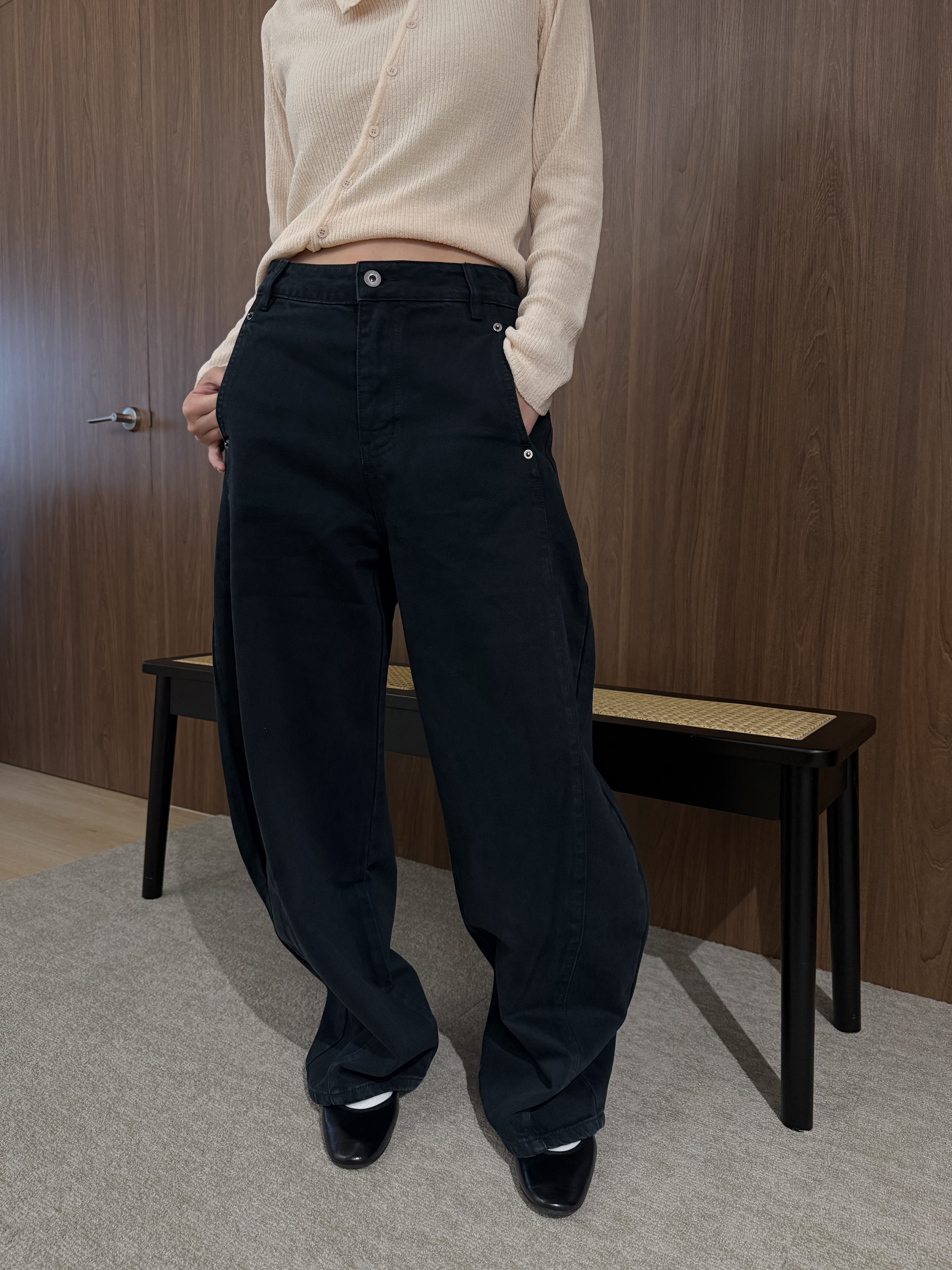 C03深藍百搭小彎刀工作褲