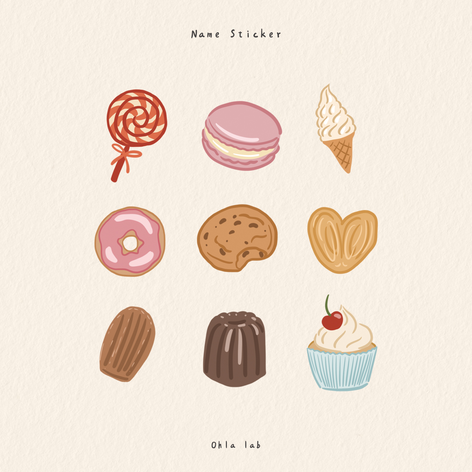防水姓名貼-甜點