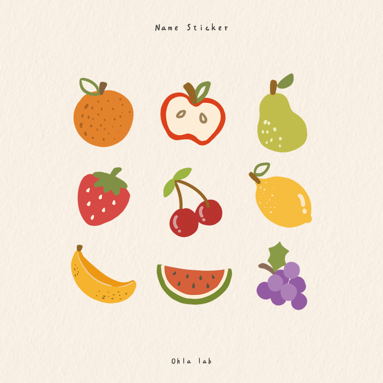防水姓名貼-繽紛水果