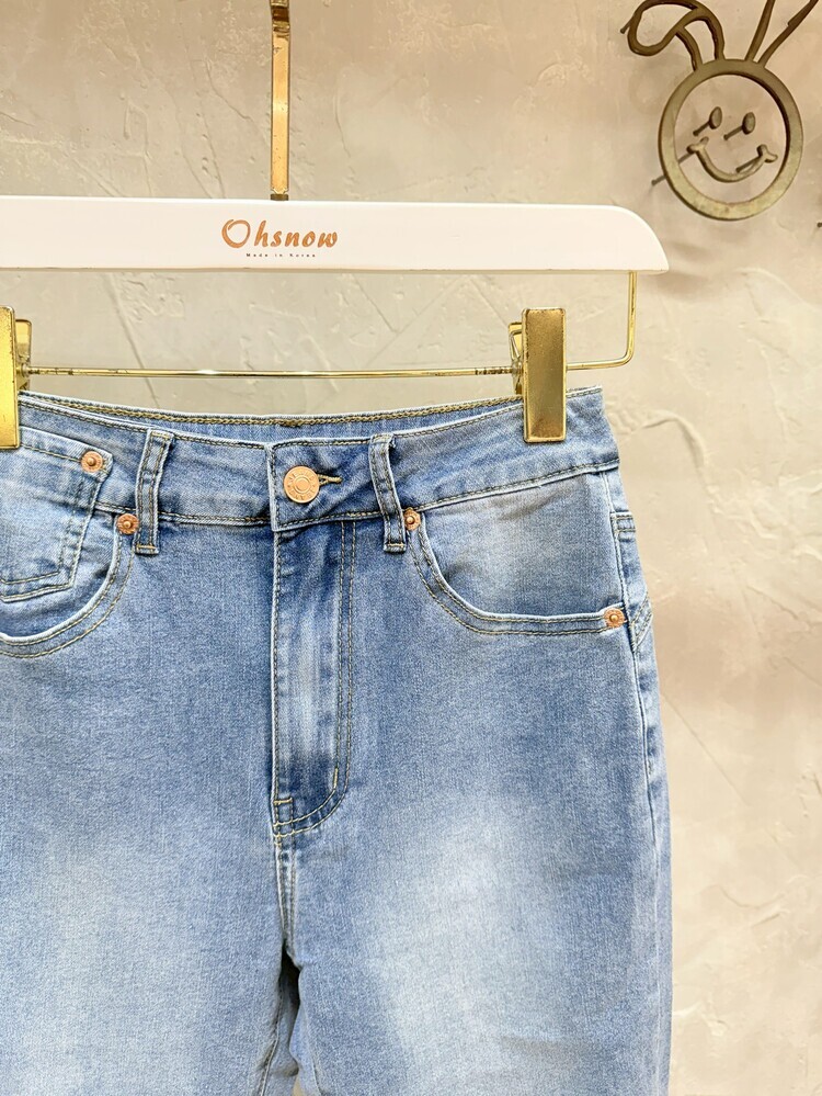 『S號』撞色口袋金釦直筒褲